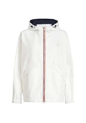 Brunello Cucinelli nylon hooded outerwear jacket with logo - White