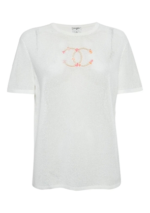 CHANEL Pre-Owned embroidered CC T.-shirt - White