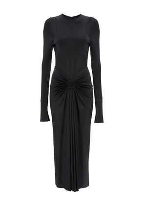 Victoria Beckham gathered long-sleeve midi dress - Black