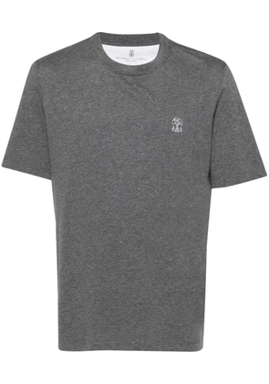 Brunello Cucinelli mélange-effect cotton T-shirt - Grey