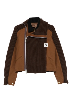 sacai x Carhartt layered jacket - Brown