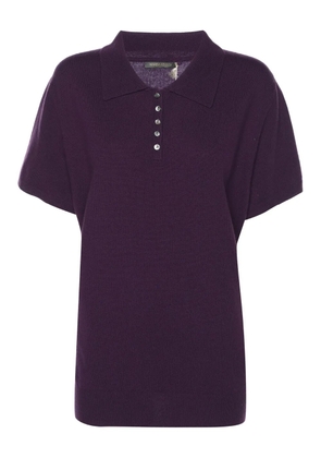 Marina Rinaldi cashmere short-sleeve polo shirt - Purple
