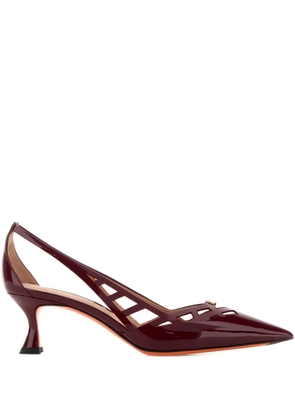 Santoni 55mm Stella cut-out leather pumps - Red