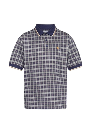 Burberry check short-sleeve polo shirt - Blue