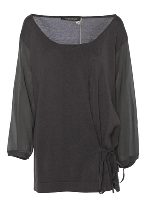 Marina Rinaldi scoop-neck long-sleeve top - Grey