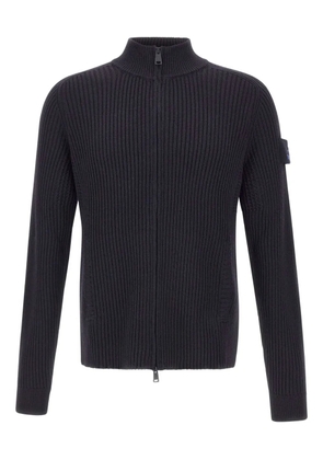 Premiata ribbed-knit zip-up cardigan - Blue