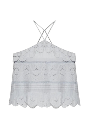 MARANT ÉTOILE Prisha broderie-anglaise ruffled top - Blue