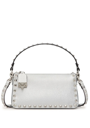Valentino Garavani small Rockstud metallic crossbody bag - Silver