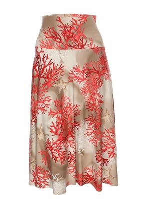 BASLER printed jersey midi skirt - Neutrals