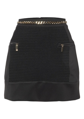 Elisabetta Franchi pre-owned textured high-waist mini skirt - Black