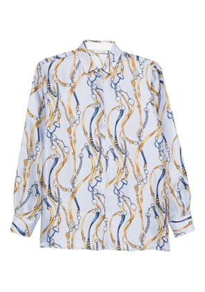 ARCHIVIO 67 chain-print silk shirt - Blue