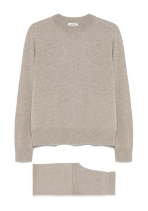 Soft Goat Knit cashmere set jumper and straight leg trousers - Grey