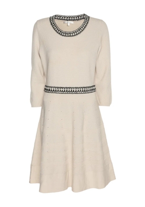 Paule Ka crew-neck mini dress - White