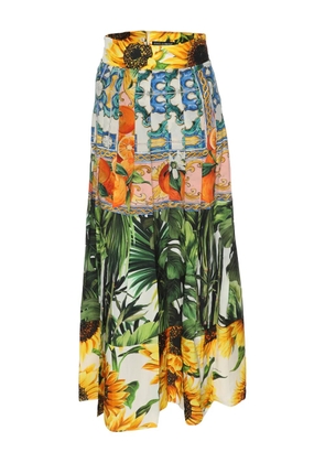 Dolce & Gabbana Pre-Owned printed midi skirt - Yellow