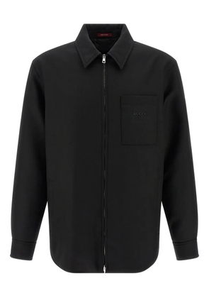 Gucci twill logo-lettering overshirt - Black