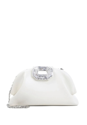 Amina Muaddi Camelia clutch bag - White