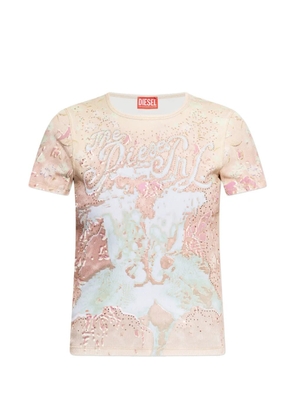 Diesel embellished T-shirt - Neutrals