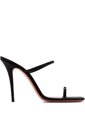Amina Muaddi crystal-buckle satin sandals - Black