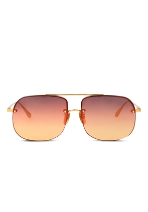 Linda Farrow Seren titanium sunglasses - Gold