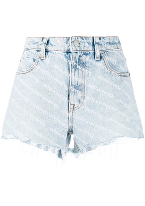 Alexander Wang logo-print denim shorts - Blue