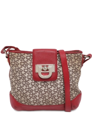 DKNY logo-pattern cross body bag - Neutrals