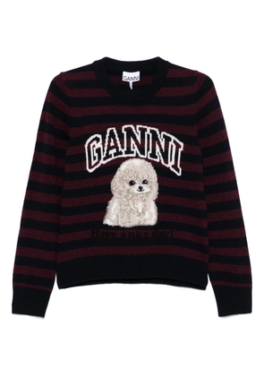 GANNI intarsia-knit jumper - Blue