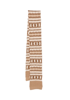 FENDI geometric-pattern scarf - Brown