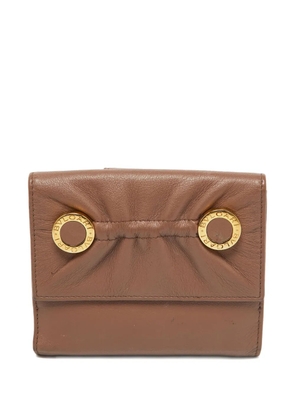 Bvlgari Pre-Owned engraved rings leather wallet - Brown