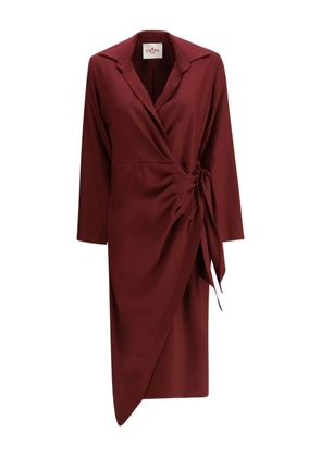 CRIDA wrap-front asymmetrical dress - Red