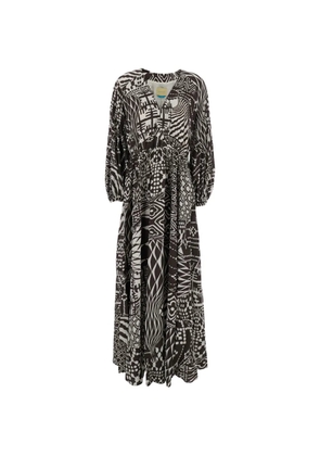 Momoni geometric-pattern maxi dress - Brown