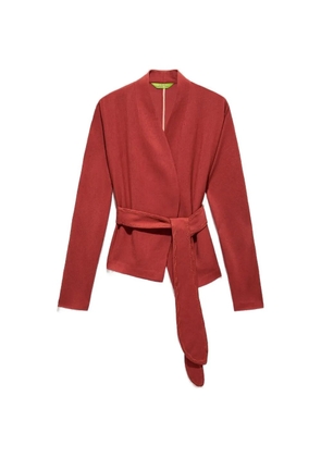 Shanghai Tang wrap belted jacket - Red