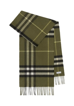 Burberry checked cashmere scarf - Green