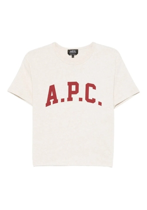 A.P.C. logo-print T-shirt - Neutrals