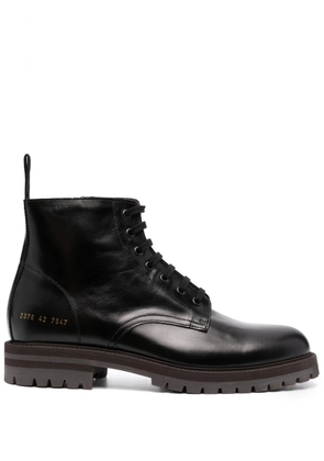 Common Projects number-motif combat boots - Brown