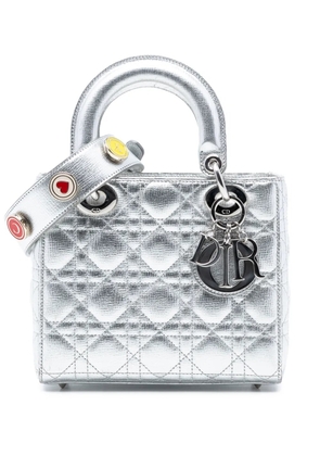 Christian Dior Pre-Owned 2016 Small Metallic Grained Calfskin Cannage My ABCDior Lady Dior satchel - Silver