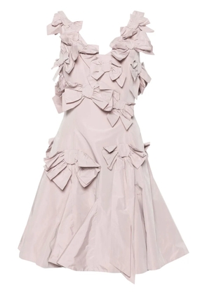 Viktor & Rolf floral-appliqué V-neck dress - Pink