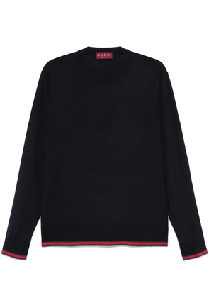 Gucci Web-trim wool sweater - Blue
