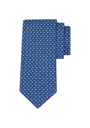 Ferragamo mail-print silk tie - Blue