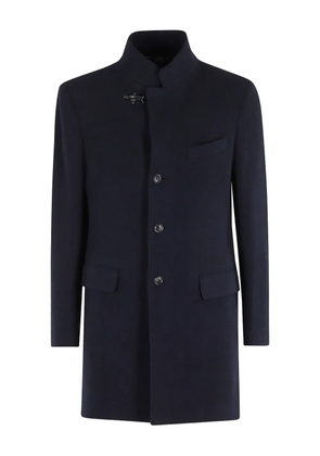 Fay wool single-breasted coat - Blue
