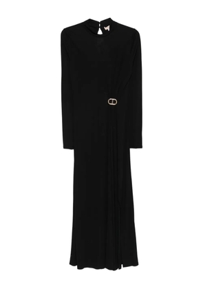 TWINSET high-neck buckle midi dress - Black