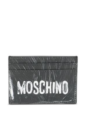 Moschino Pre-Owned logo leather card holder - Black