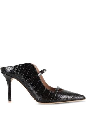 Malone Souliers 85mm Maureen crocodile-effect pointed-toe mules - Black