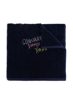 DSQUARED2 embroidered logo towel - Blue