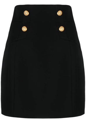 Balmain high-waisted wool miniskirt - Black
