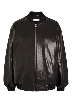 Nour Hammour Marley leather bomber jacket - Black
