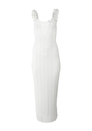 Carolina Herrera crocheted-straps sleeveless midi dress - White