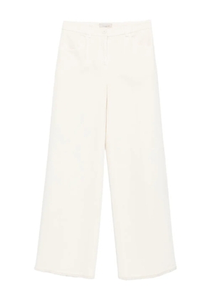 Via Masini 80 frayed-hem flared trousers - Neutrals