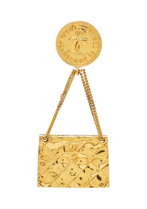 CHANEL Pre-Owned flap-bag-motif brooch - Gold