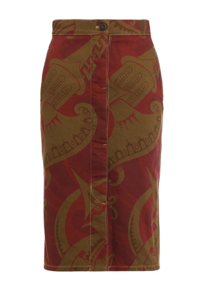 Vivienne Westwood printed midi skirt - Red
