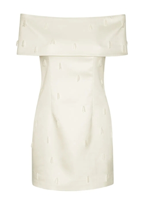 ROTATE BIRGER CHRISTENSEN off-shoulder beaded minidress - White